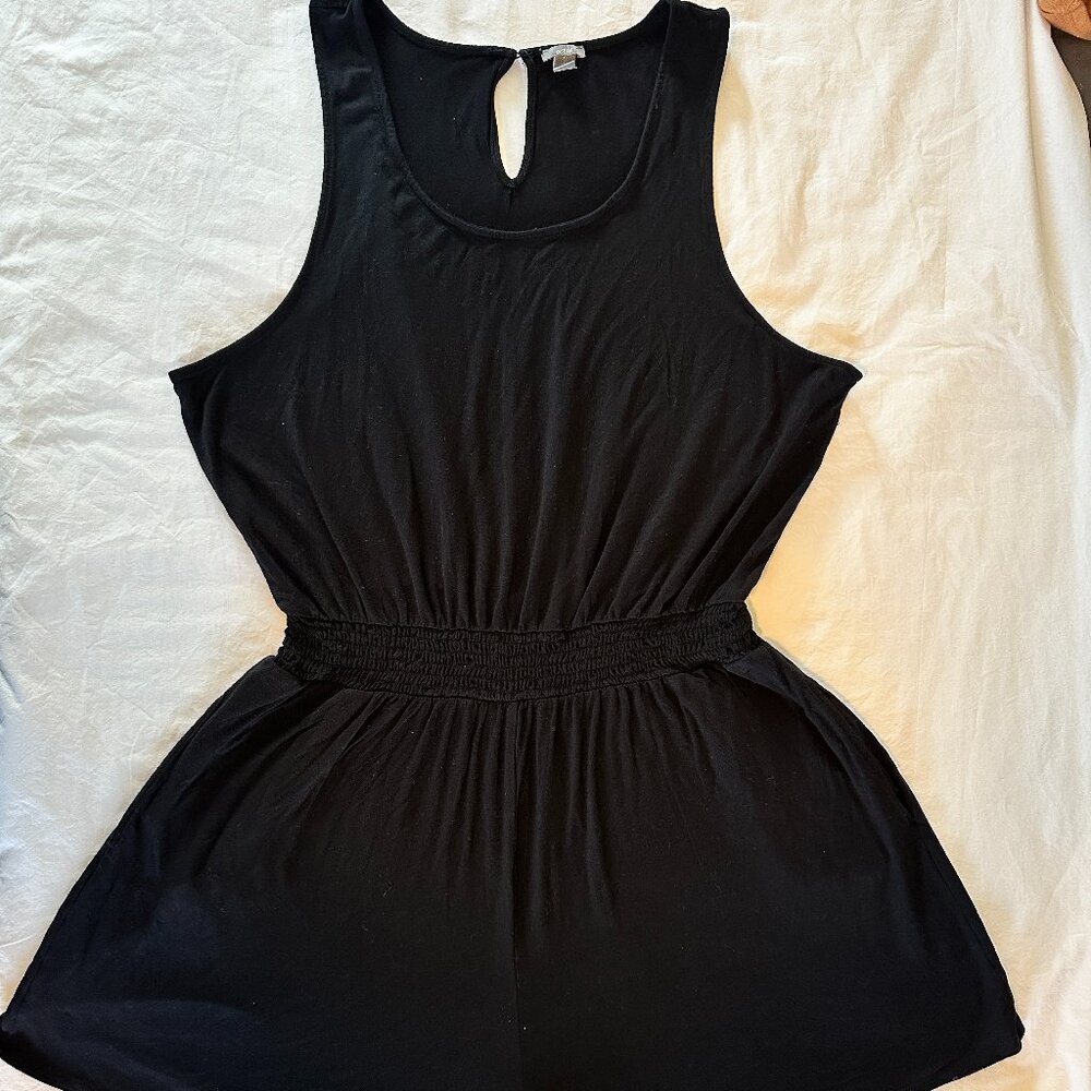 Aerie Swim Coverup Romper, Black, Size XL